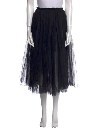 BLACK Comme des Garçons Nylon Midi Length Skirt