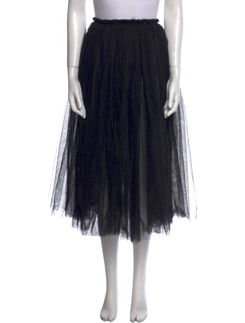 BLACK Comme des Garçons Nylon Midi Length Skirt