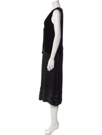 Comme des Garçons Comme des Garçons V-Neck Midi Length Dress