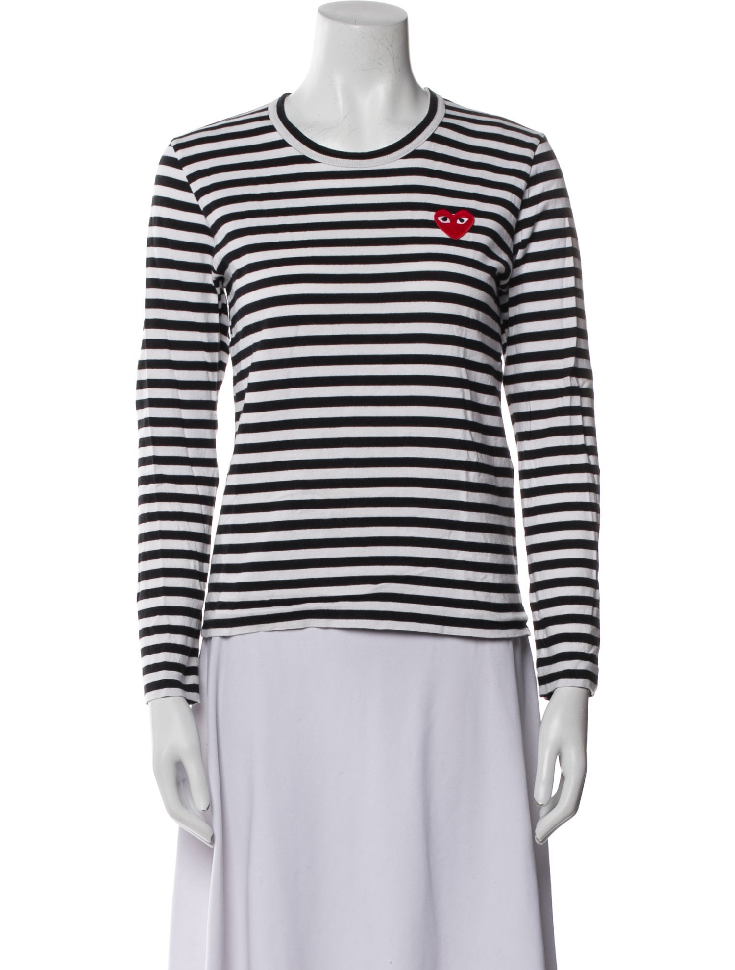 Comme des Garçons Play Striped Crew Neck Top