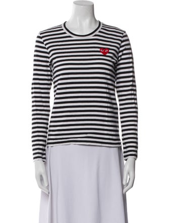 Comme des Garçons Play Striped Crew Neck Top