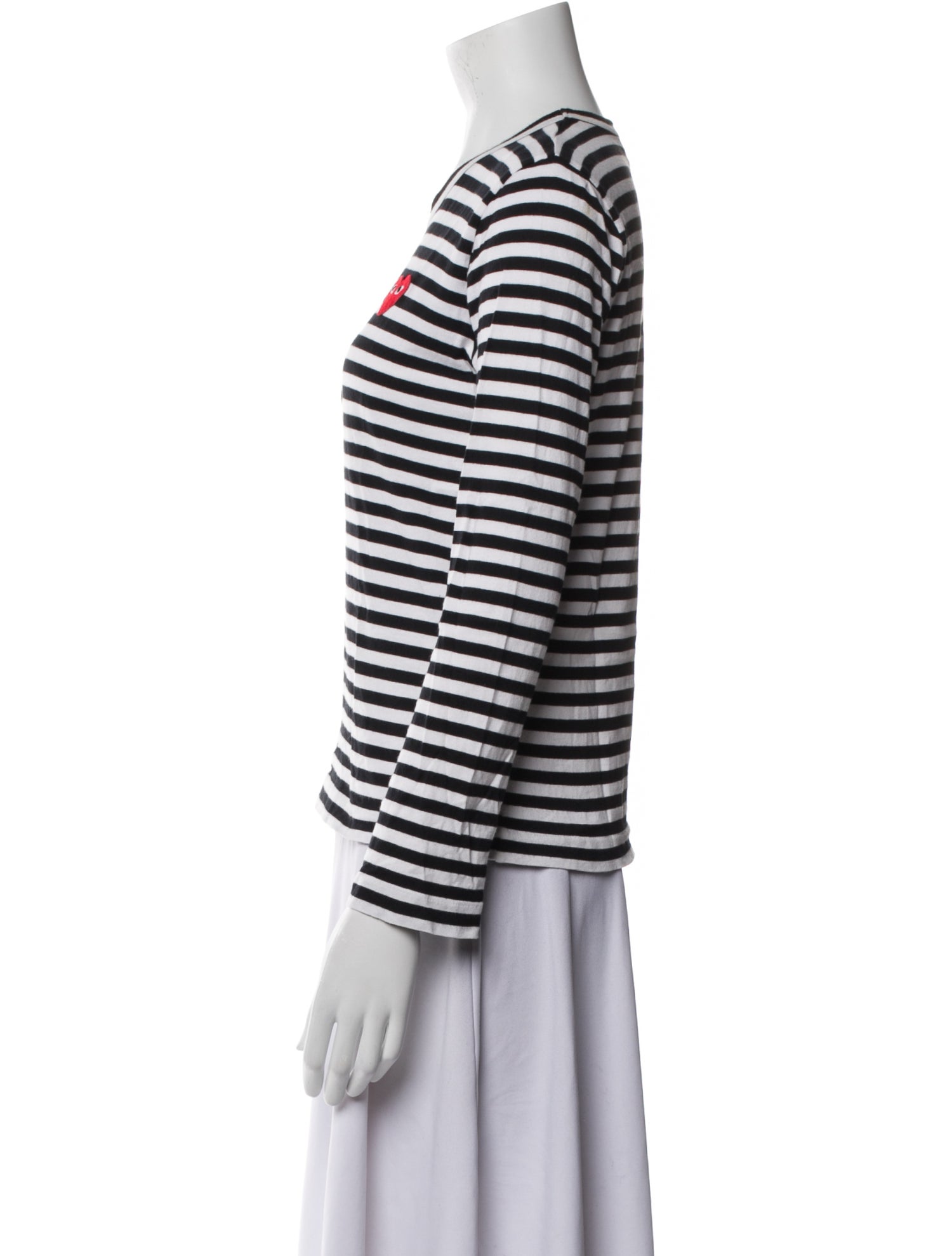 Comme des Garçons Play Striped Crew Neck Top