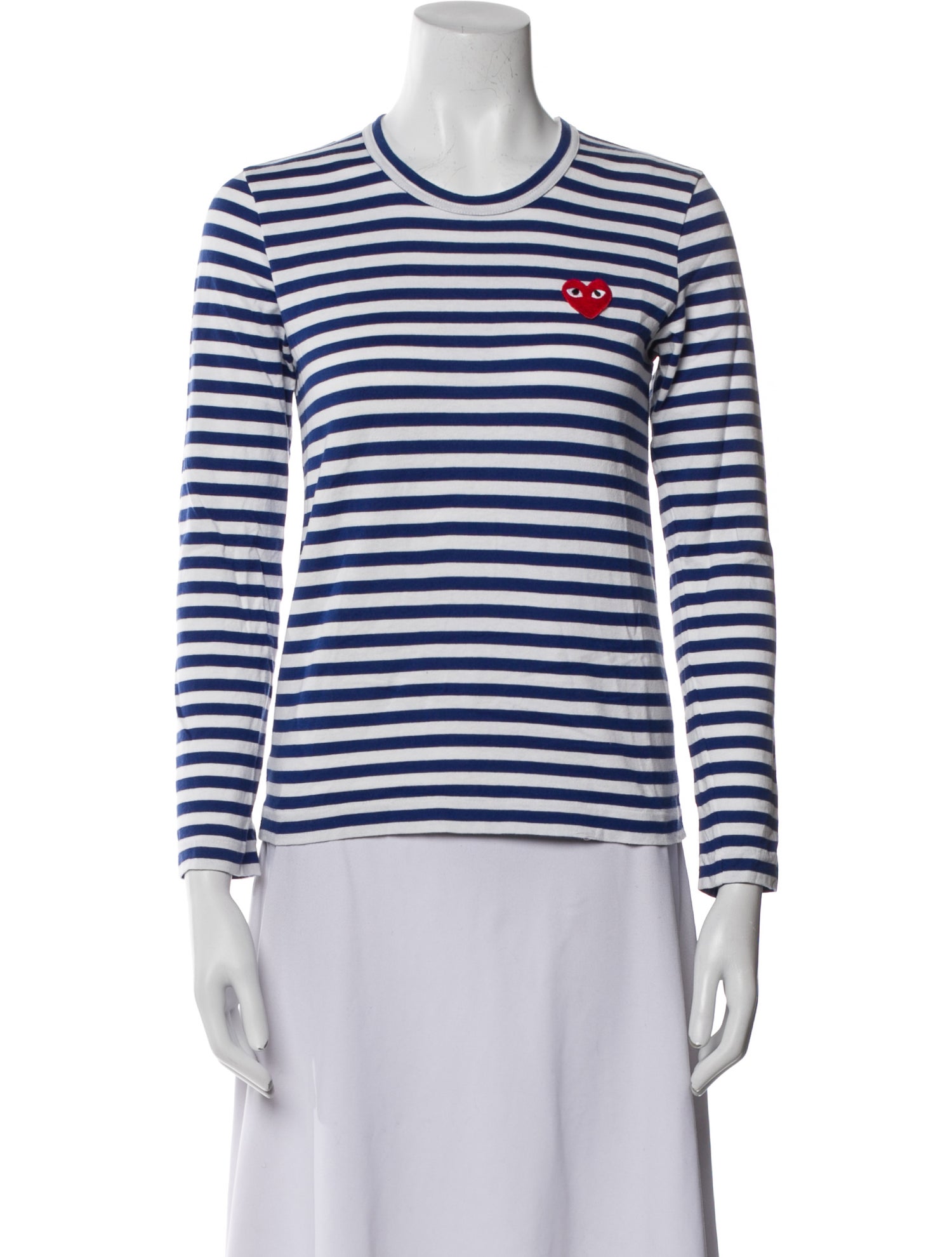 Comme des Garçons Play Striped Crew Neck Top