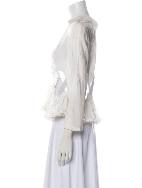 Comme des Garçons Mock Neck Three-Quarter Sleeve Blouse