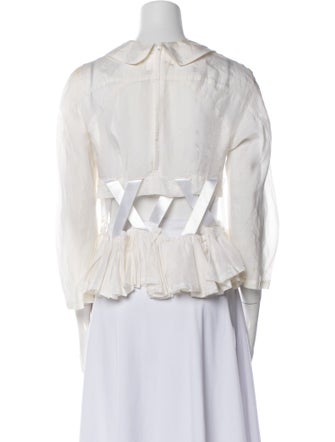 Comme des Garçons Mock Neck Three-Quarter Sleeve Blouse