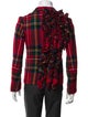 Comme des Garçons Wool Plaid Print Peacoat