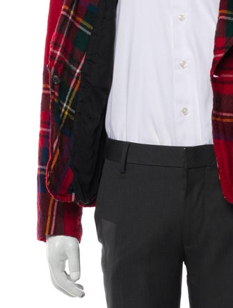 Comme des Garçons Wool Plaid Print Peacoat