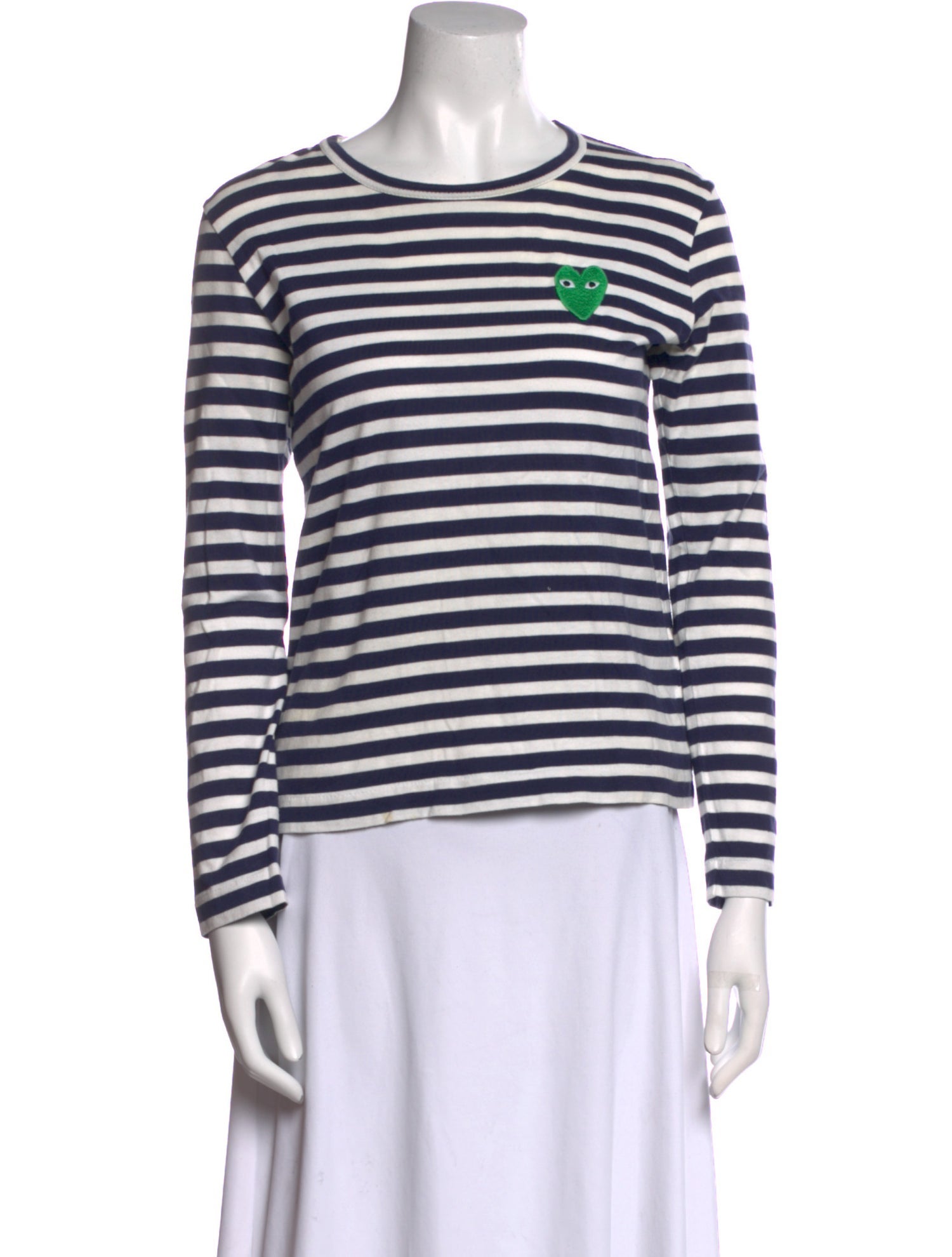 Comme des Garçons Play Striped Crew Neck Top
