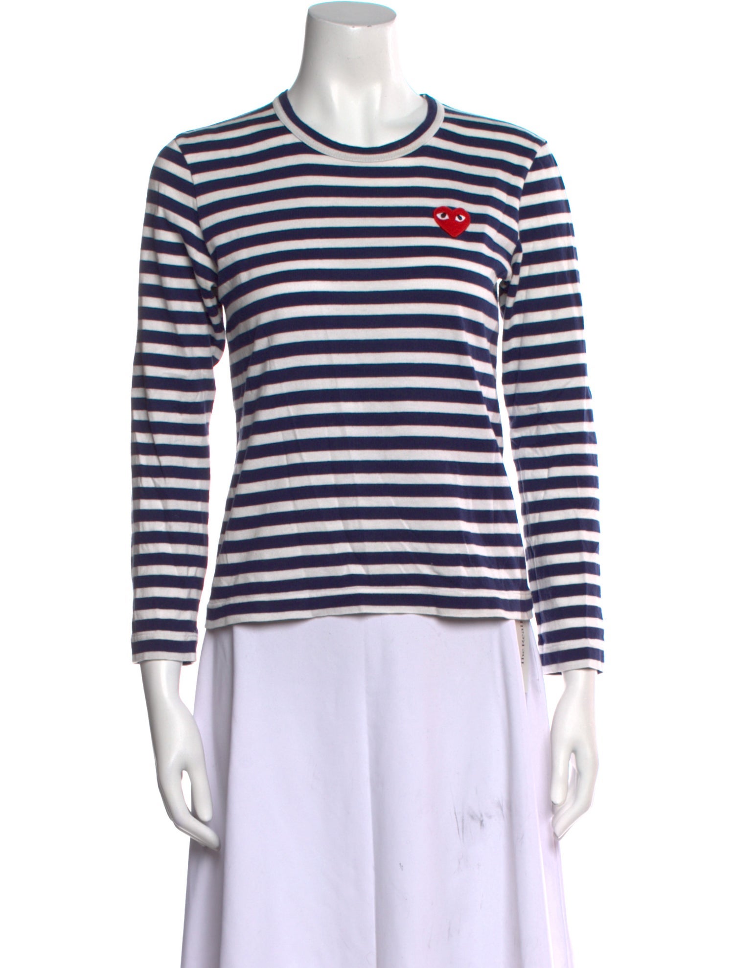 Comme des Garçons Play Striped Crew Neck Top
