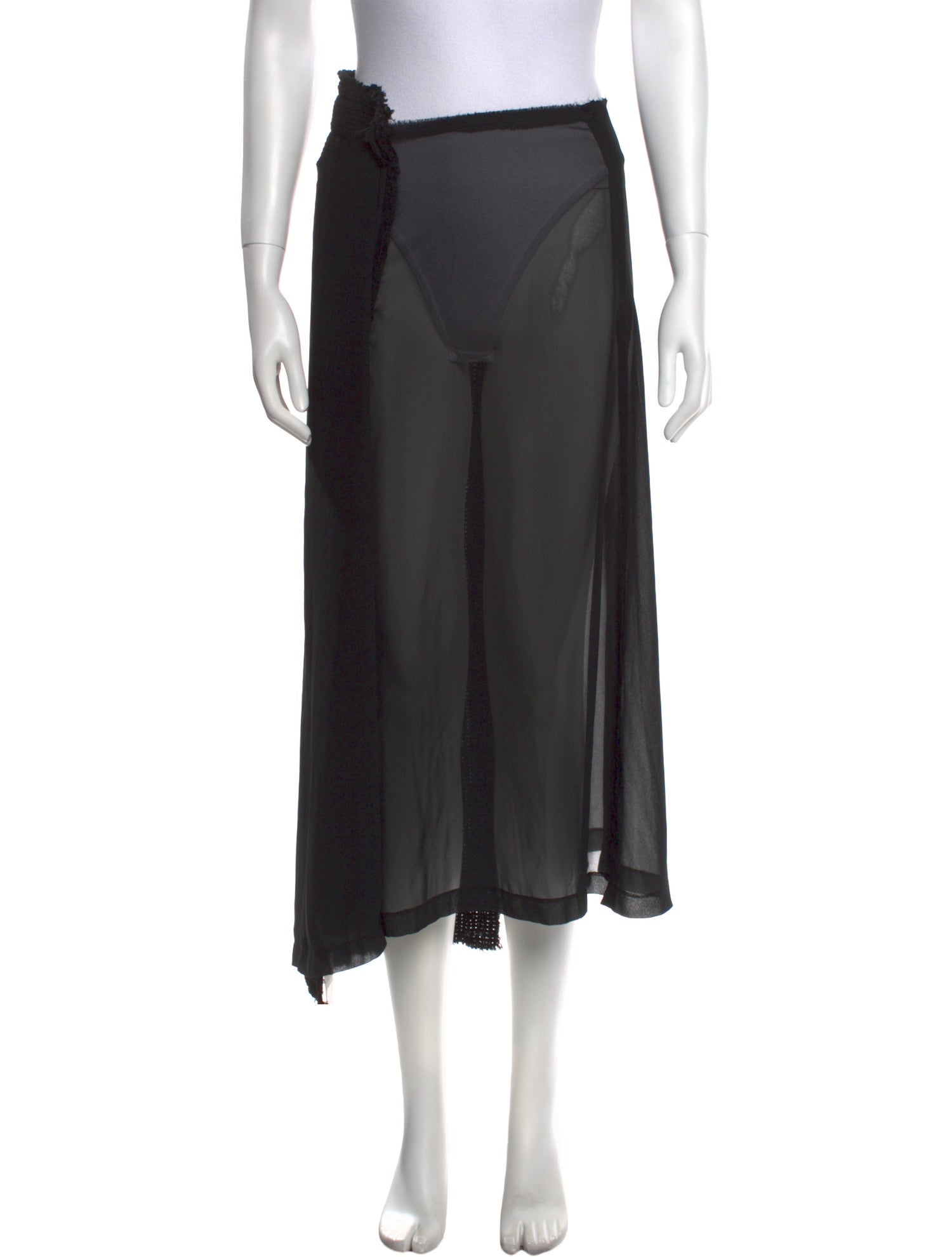 Comme des Garçons Raw-Edge Trim Midi Length Skirt