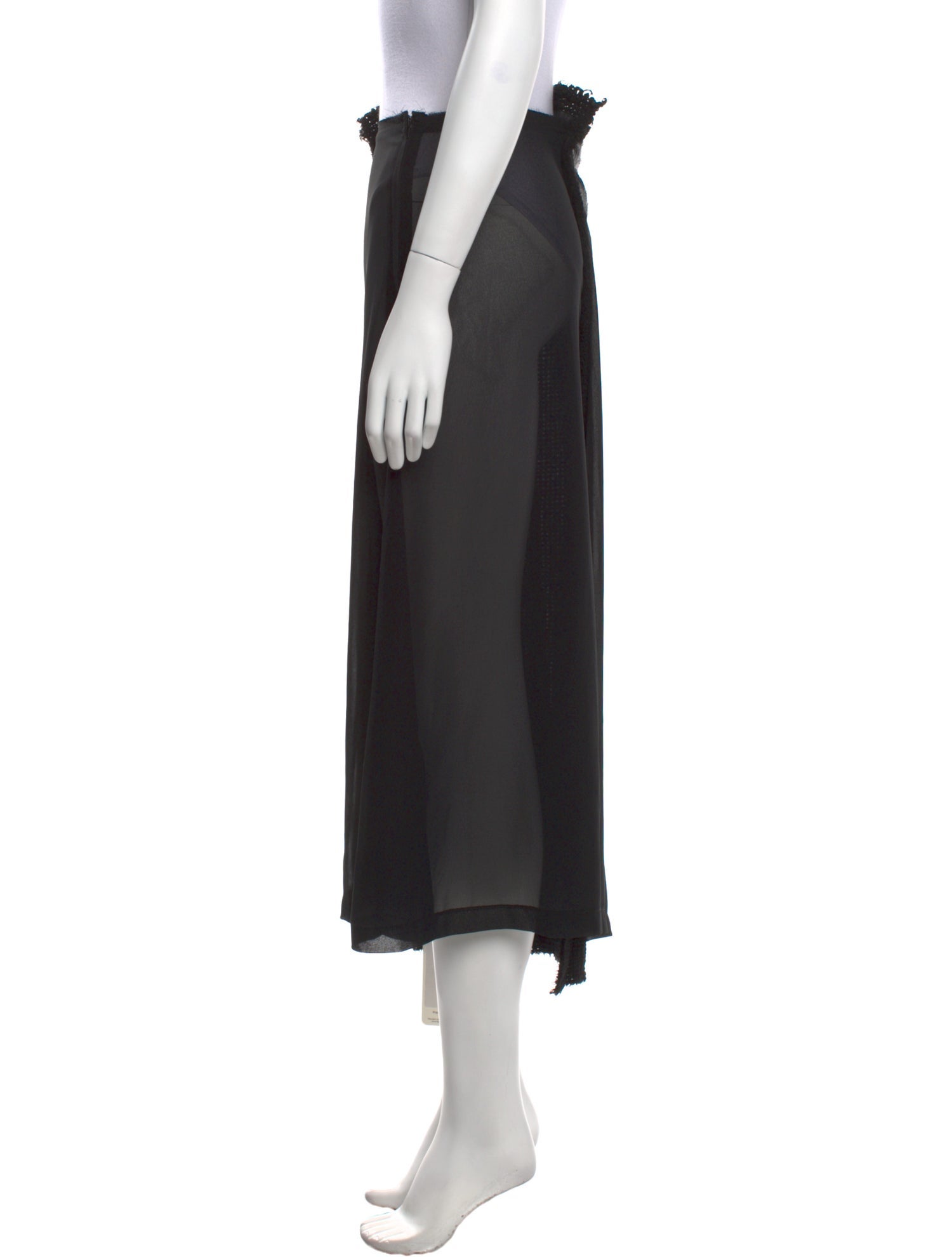Comme des Garçons Raw-Edge Trim Midi Length Skirt