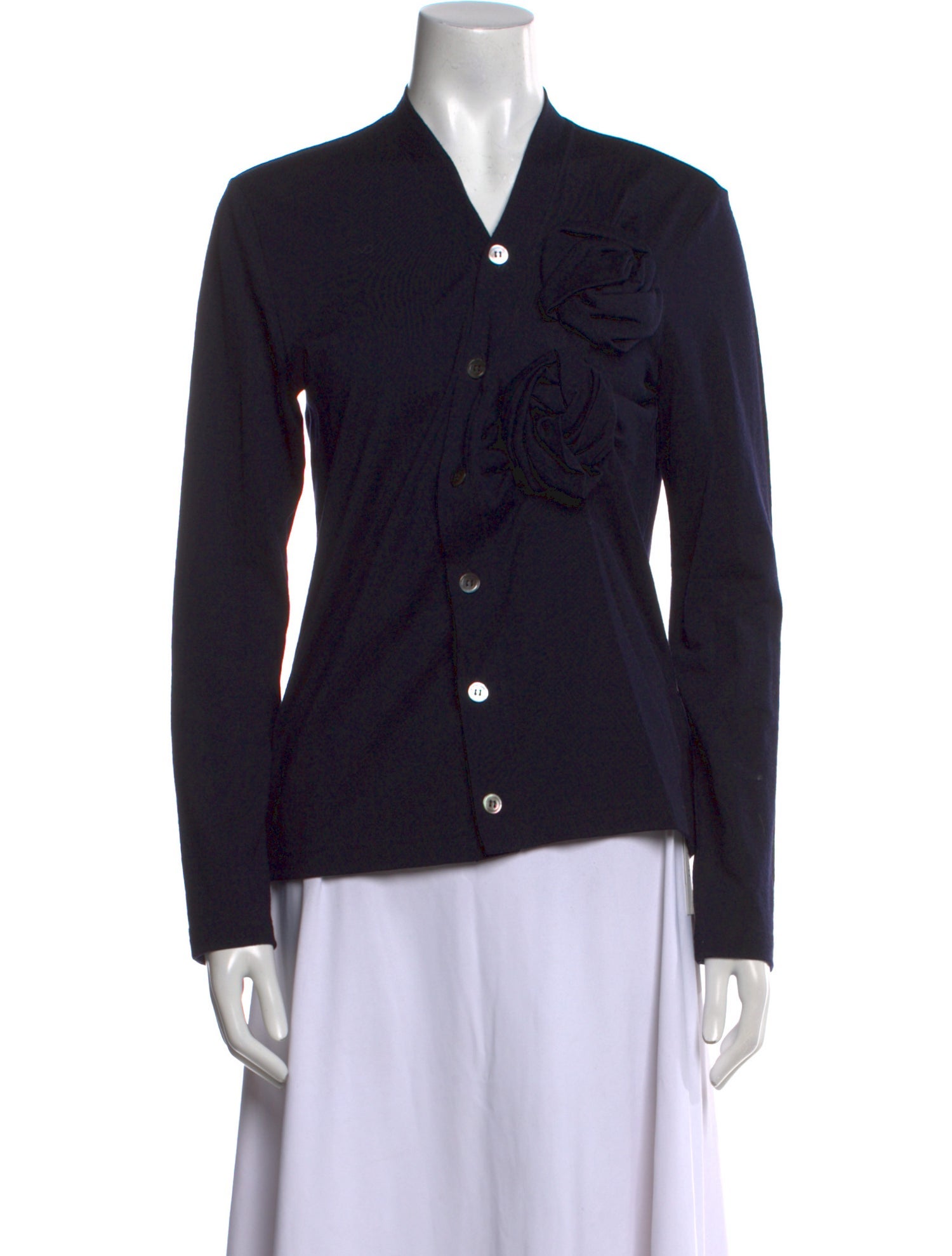 Comme des Garçons Wool Long Sleeve Button-Up Top