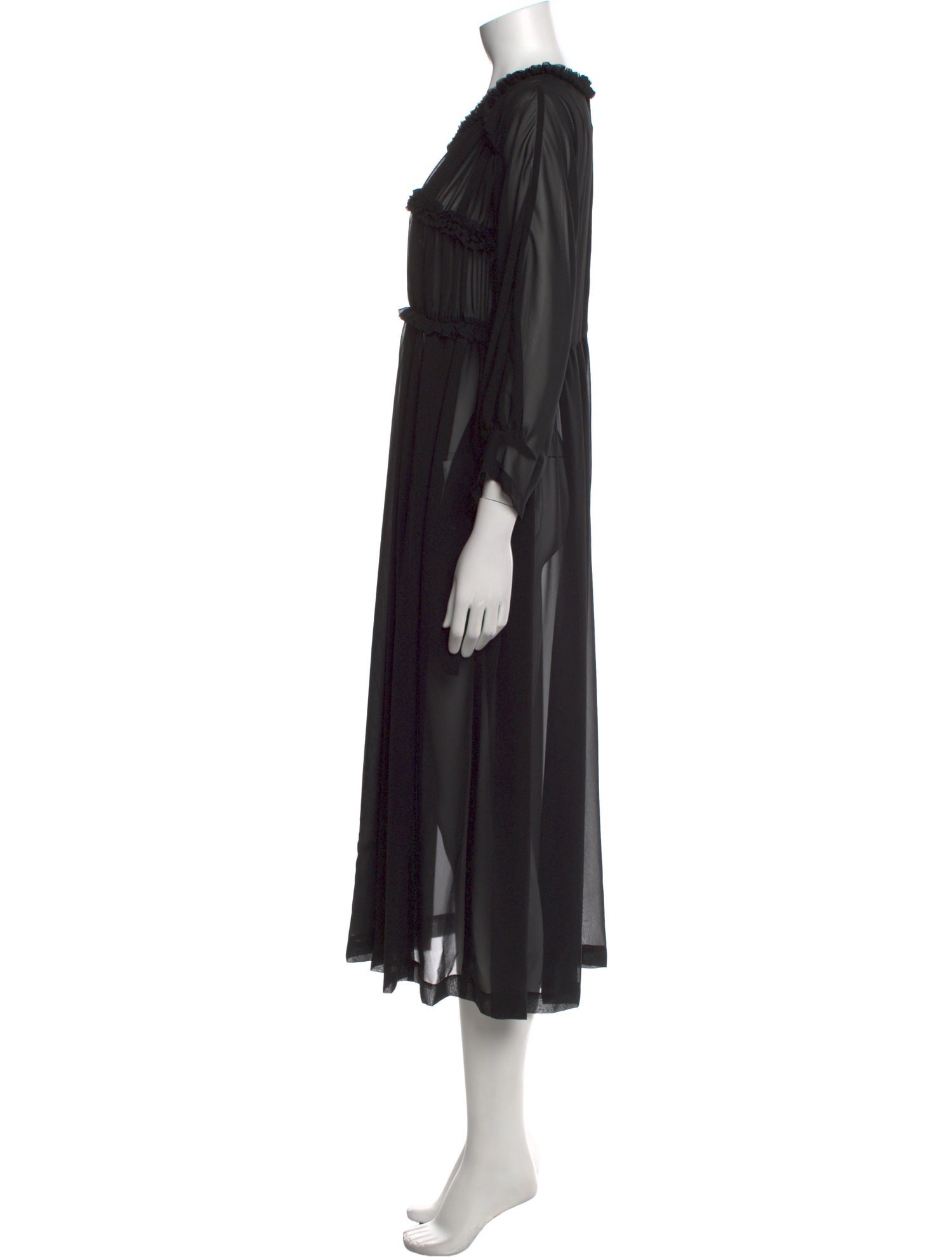 Comme des Garçons V-Neck Midi Length Dress
