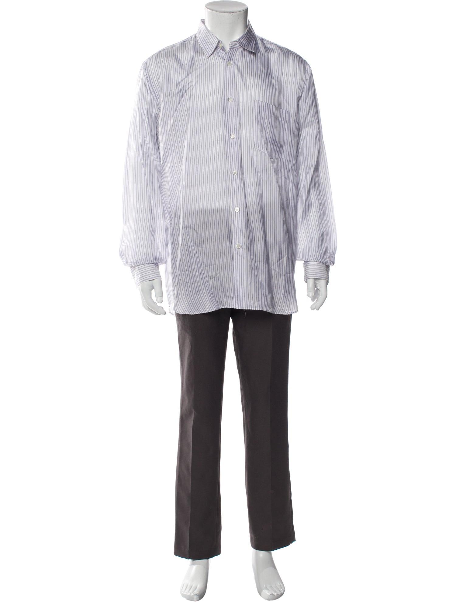 Comme des Garçons SHIRT Striped Long Sleeve Dress Shirt