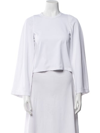 Comme des Garçons Crew Neck Three-Quarter Sleeve Crop Top