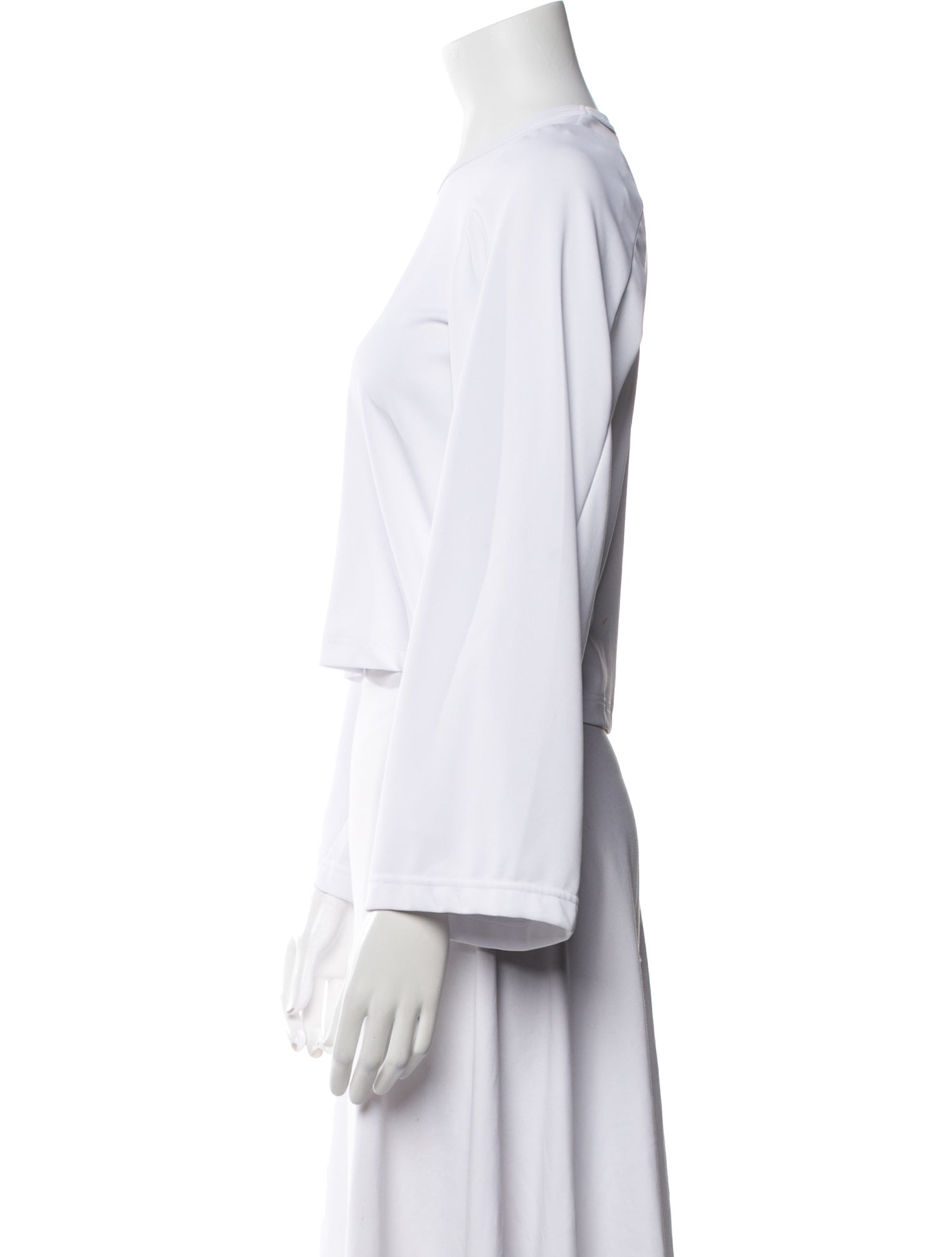 Comme des Garçons Crew Neck Three-Quarter Sleeve Crop Top