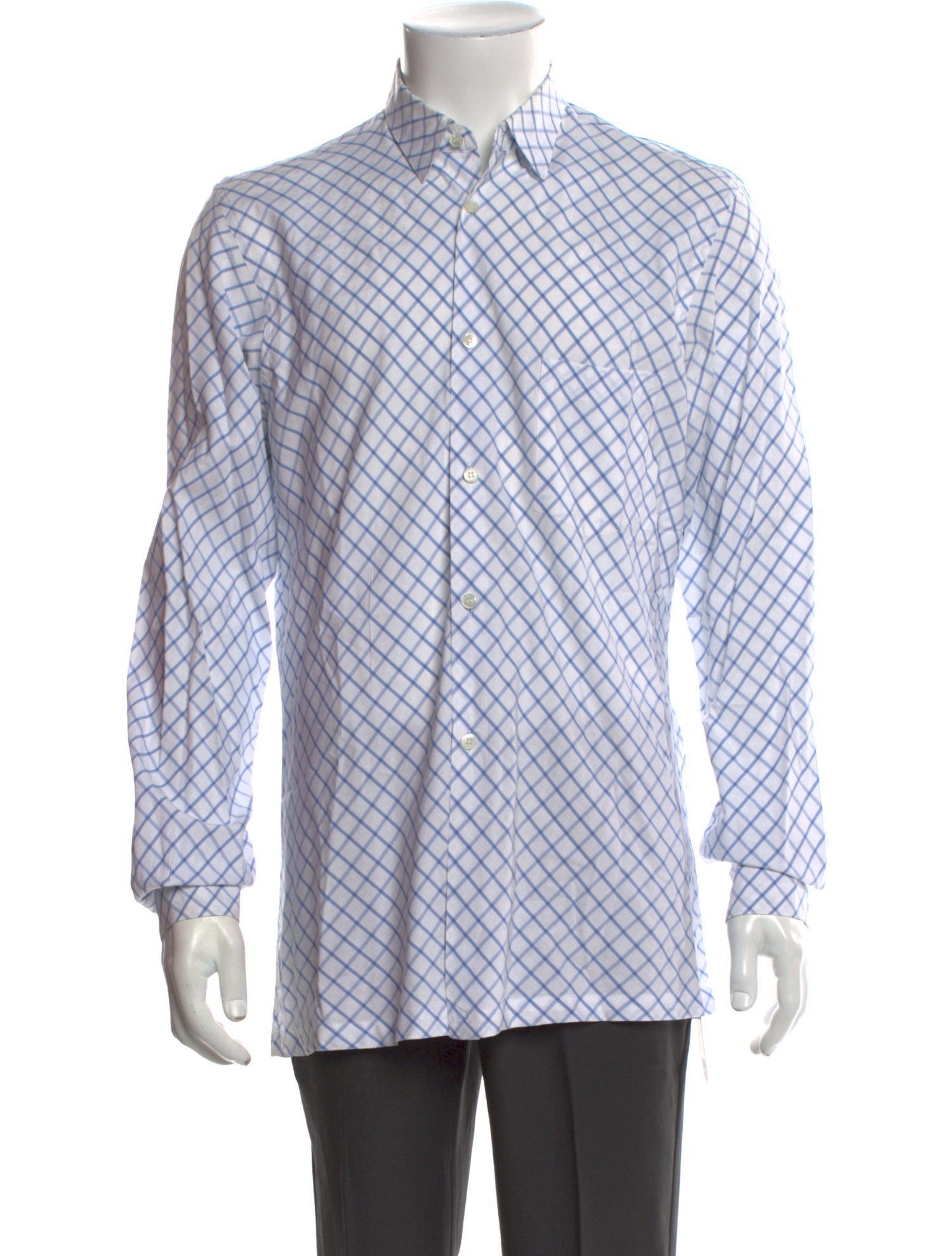 Comme des Garçons Plaid Print Long Sleeve Dress Shirt