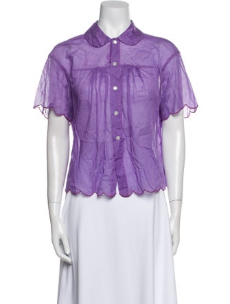 tricot COMME des GARÇONS Short Sleeve Button-Up Top