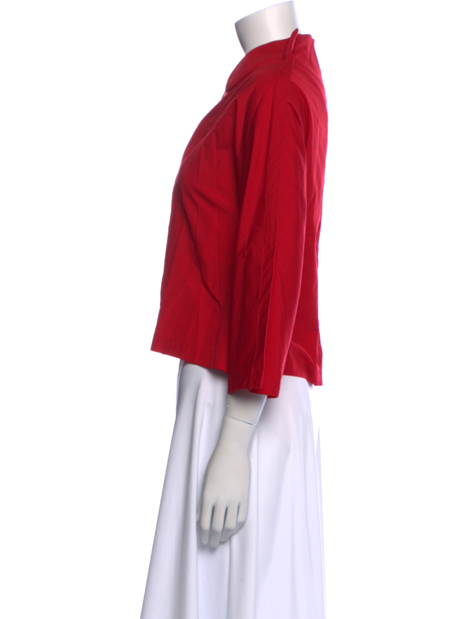 Comme des Garçons Mock Neck Three-Quarter Sleeve Crop Top