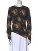 Comme des Garçons Wool Floral Print Blouse