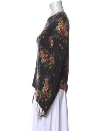 Comme des Garçons Wool Floral Print Blouse