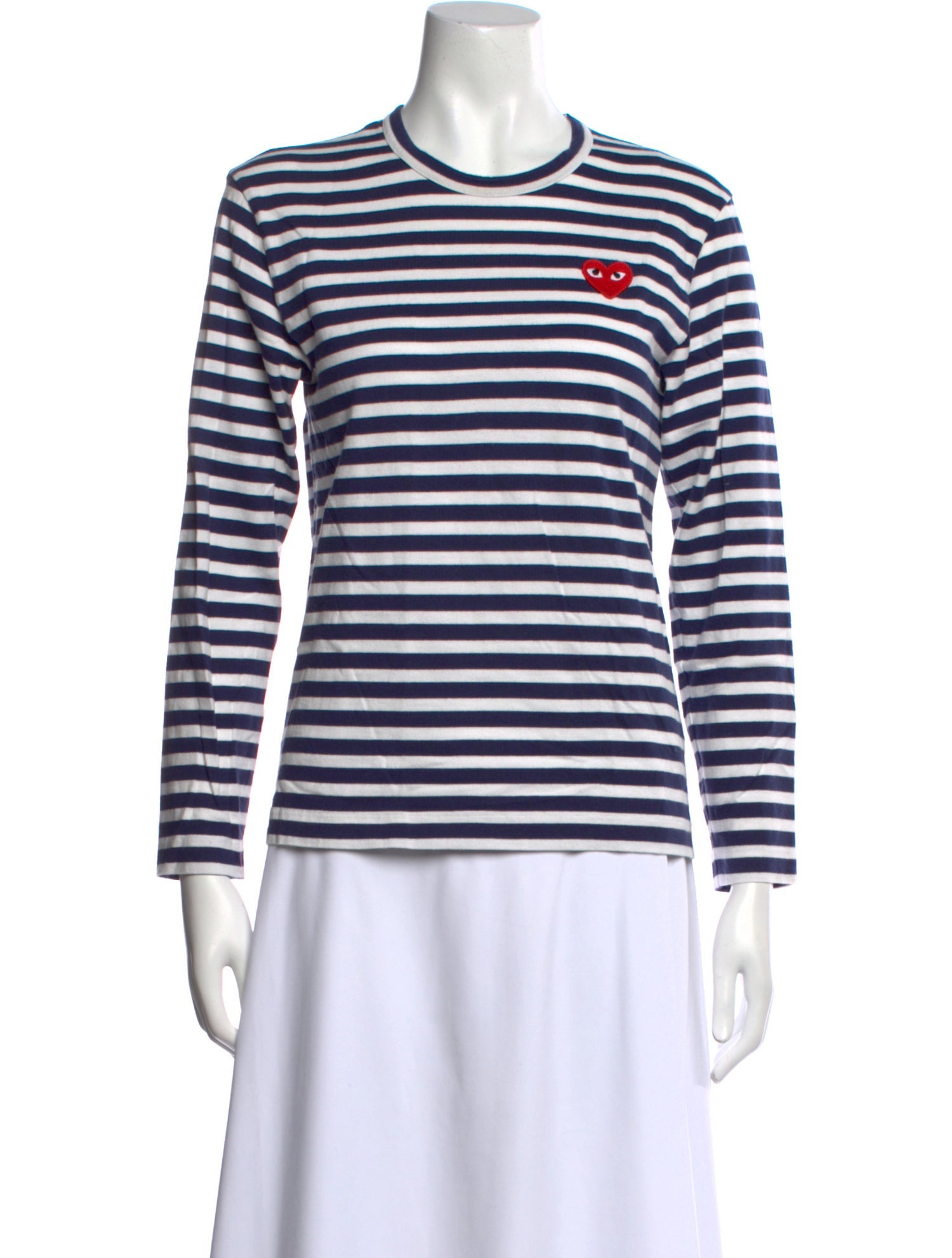 Comme des Garçons Play Striped Crew Neck Top