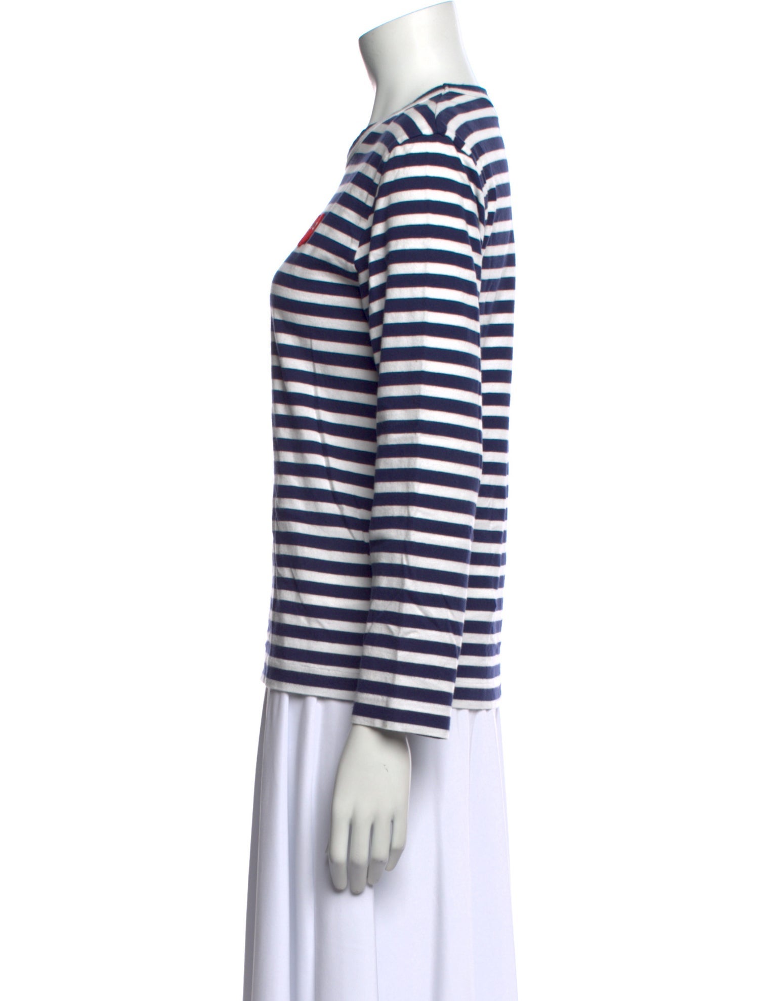 Comme des Garçons Play Striped Crew Neck Top