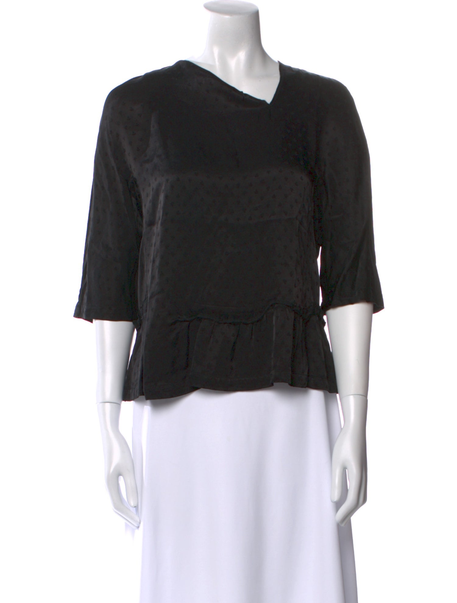 Comme des Garçons Comme des Garçons V-Neck Three-Quarter Sleeve Blouse