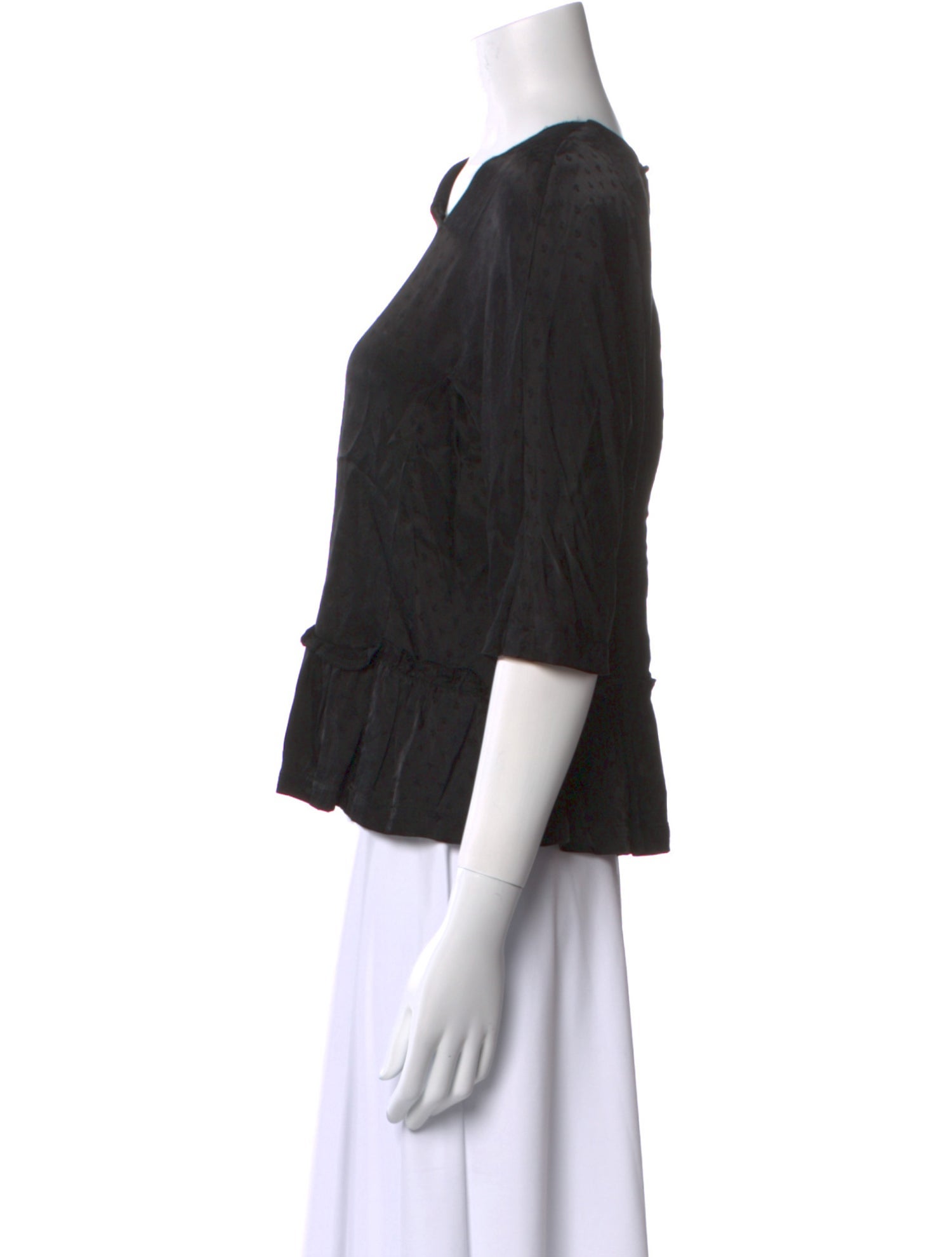 Comme des Garçons Comme des Garçons V-Neck Three-Quarter Sleeve Blouse