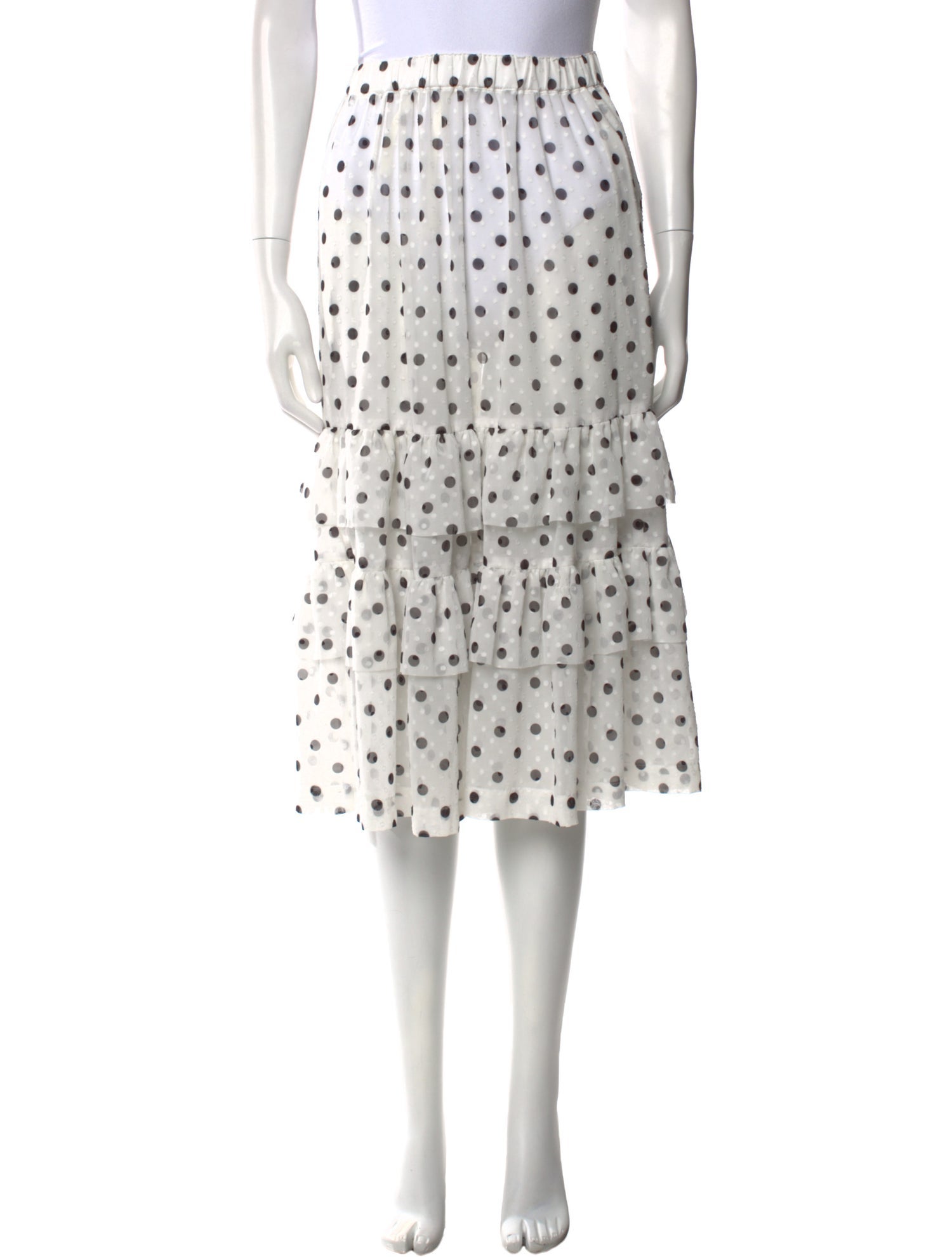 Comme des Garçons Polka Dot Print Knee-Length Skirt