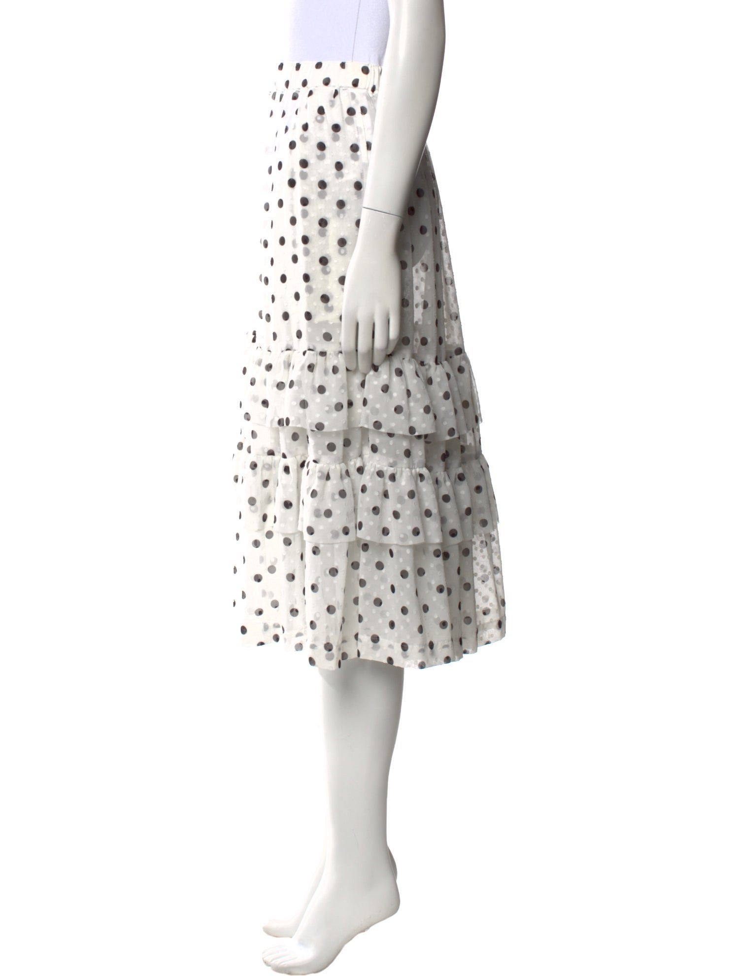 Comme des Garçons Polka Dot Print Knee-Length Skirt