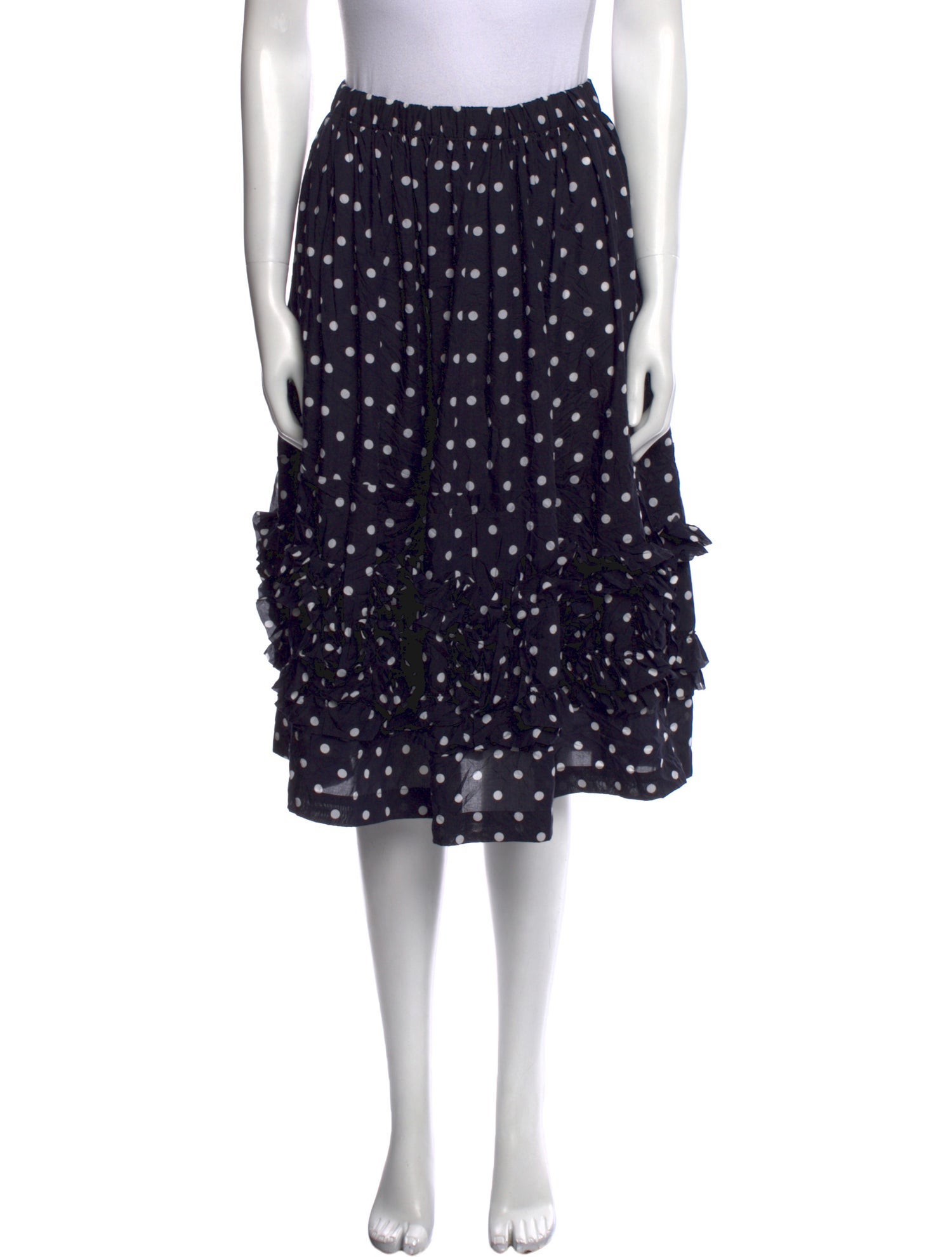 Comme des Garçons Polka Dot Print Knee-Length Skirt