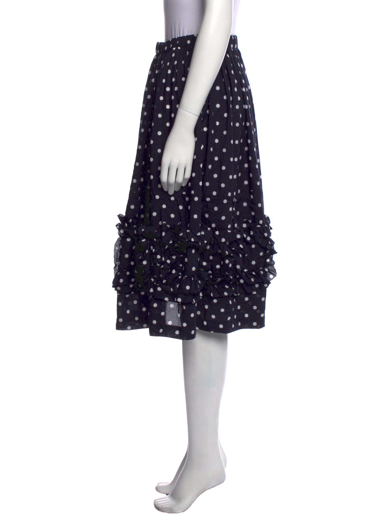 Comme des Garçons Polka Dot Print Knee-Length Skirt