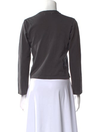 Comme des Garçons Crew Neck Three-Quarter Sleeve Crop Top