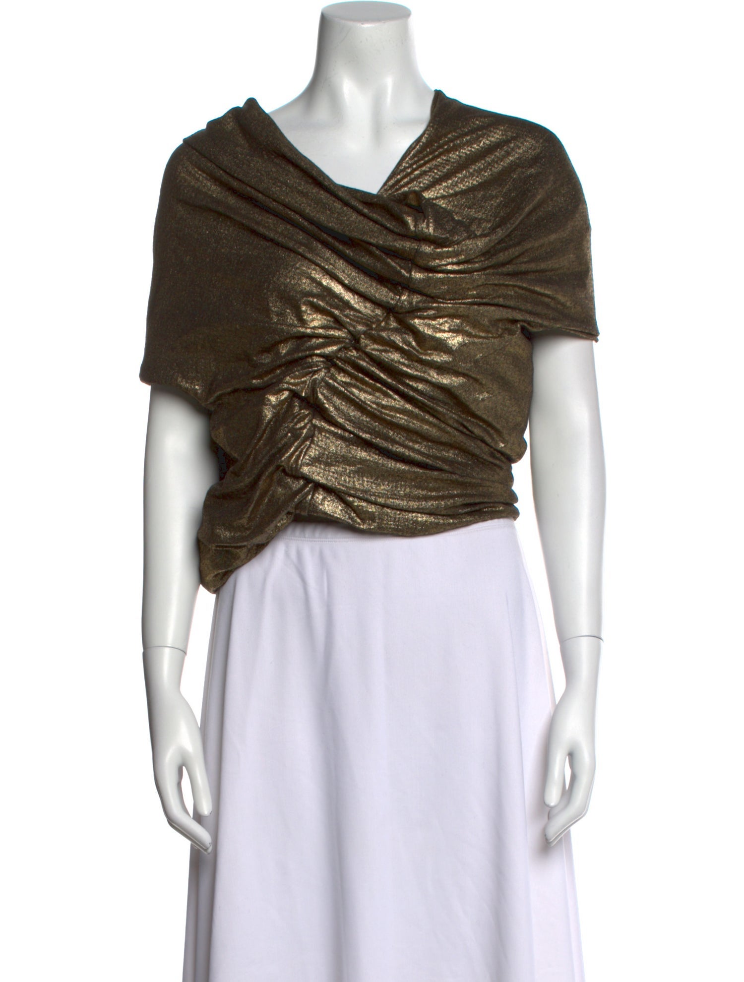 Comme des Garçons Wool Cowl Neck Crop Top