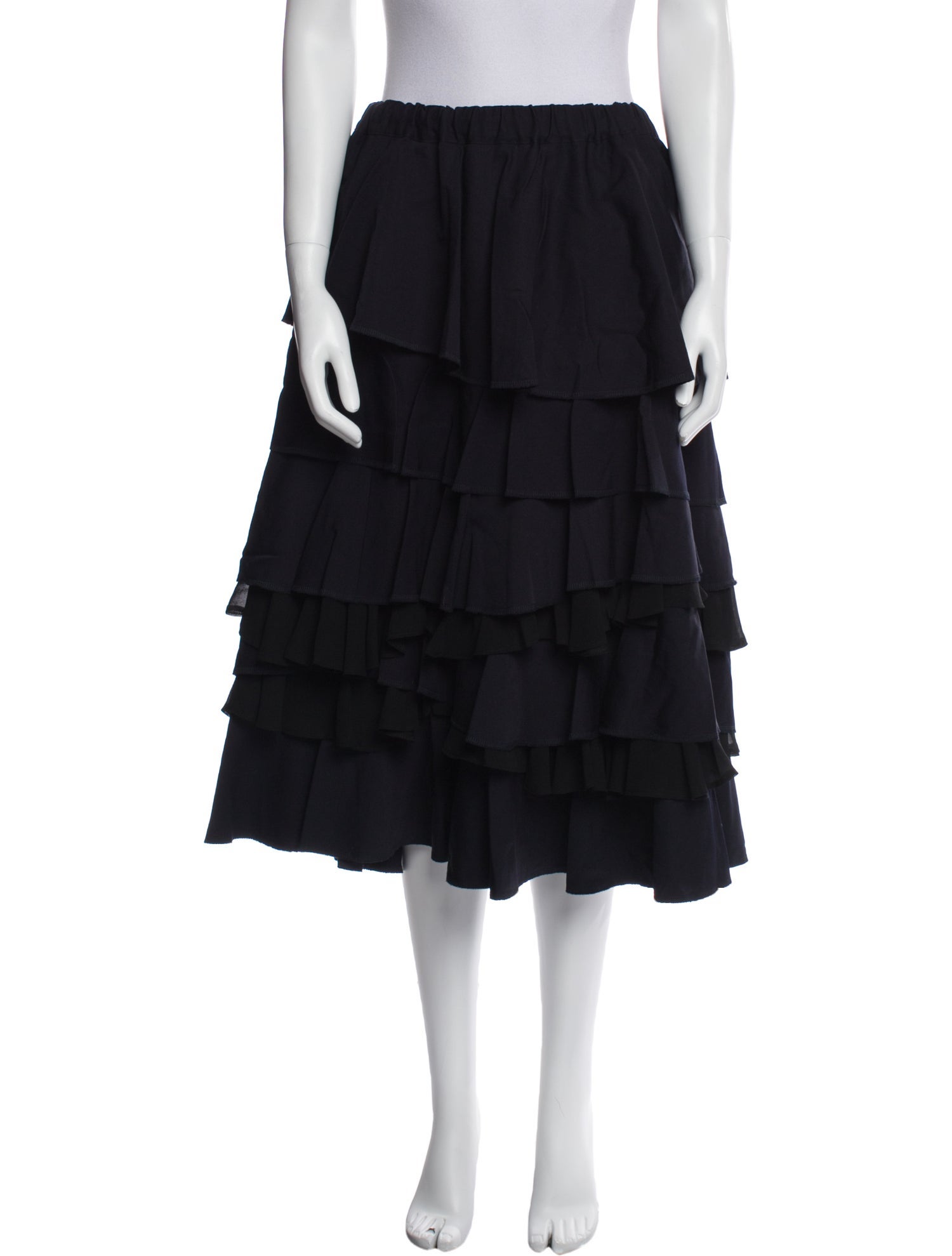 Comme des Garçons Wool Midi Length Skirt