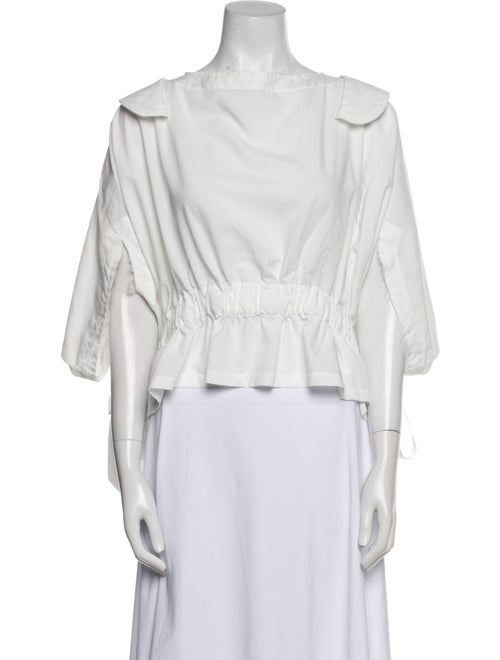 Comme des Garçons Bateau Neckline Three-Quarter Sleeve Crop Top