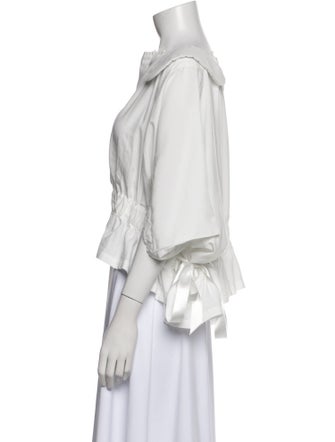 Comme des Garçons Bateau Neckline Three-Quarter Sleeve Crop Top