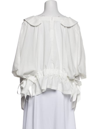 Comme des Garçons Bateau Neckline Three-Quarter Sleeve Crop Top