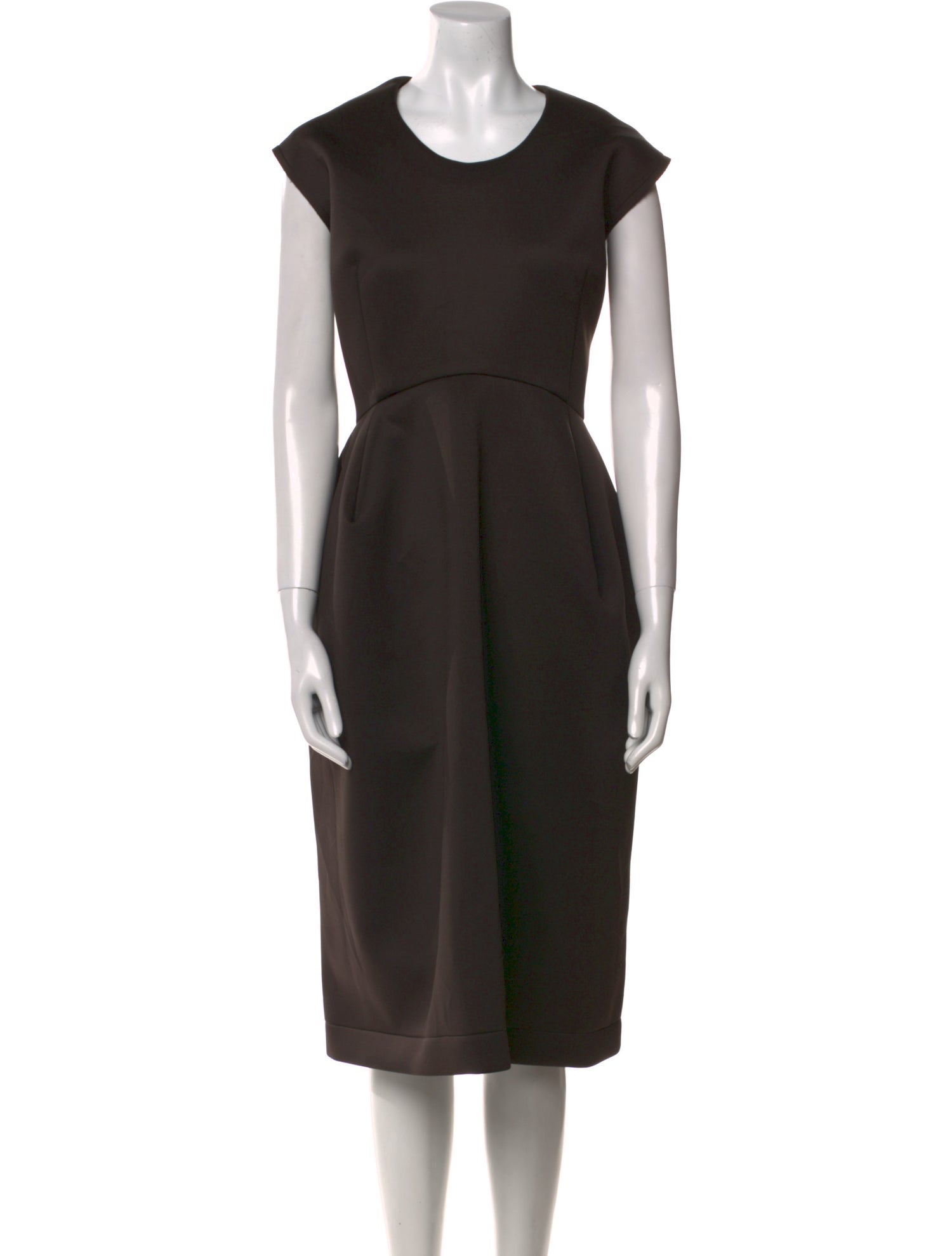 Comme des Garçons Scoop Neck Midi Length Dress