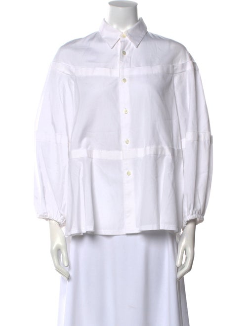 Comme des Garçons Three-Quarter Sleeve Button-Up Top