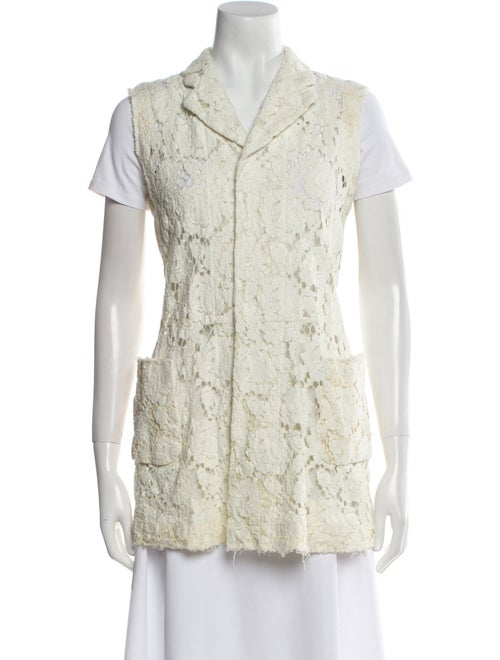 Comme des Garçons Lace Pattern Short Sleeve Button-Up Top