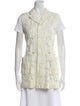 Comme des Garçons Lace Pattern Short Sleeve Button-Up Top