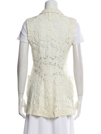 Comme des Garçons Lace Pattern Short Sleeve Button-Up Top