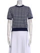Comme des Garçons Plaid Print Crew Neck Top