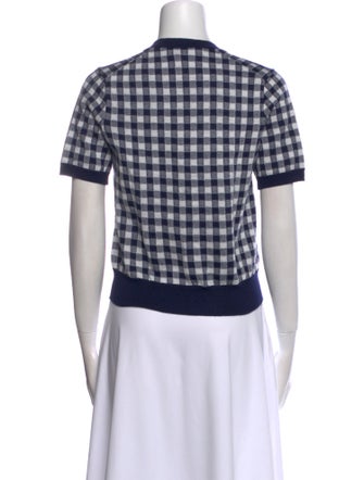 Comme des Garçons Plaid Print Crew Neck Top