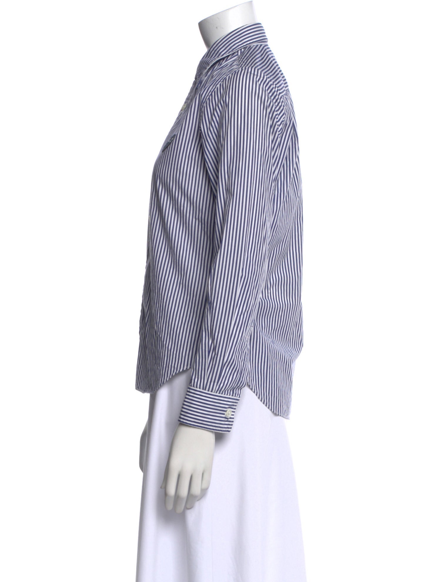 Comme des Garçons Striped Long Sleeve Button-Up Top