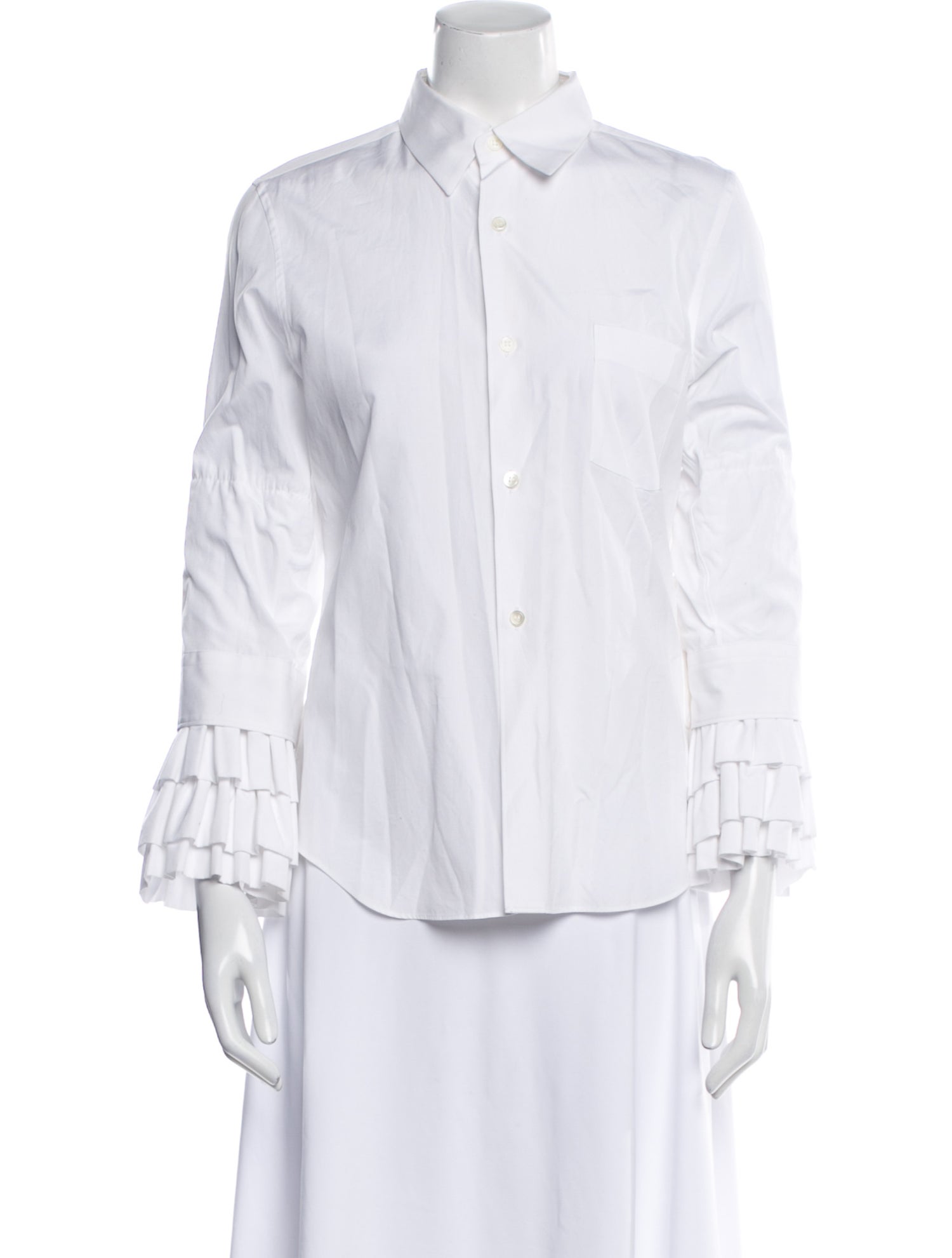Comme des Garçons Three-Quarter Sleeve Button-Up Top