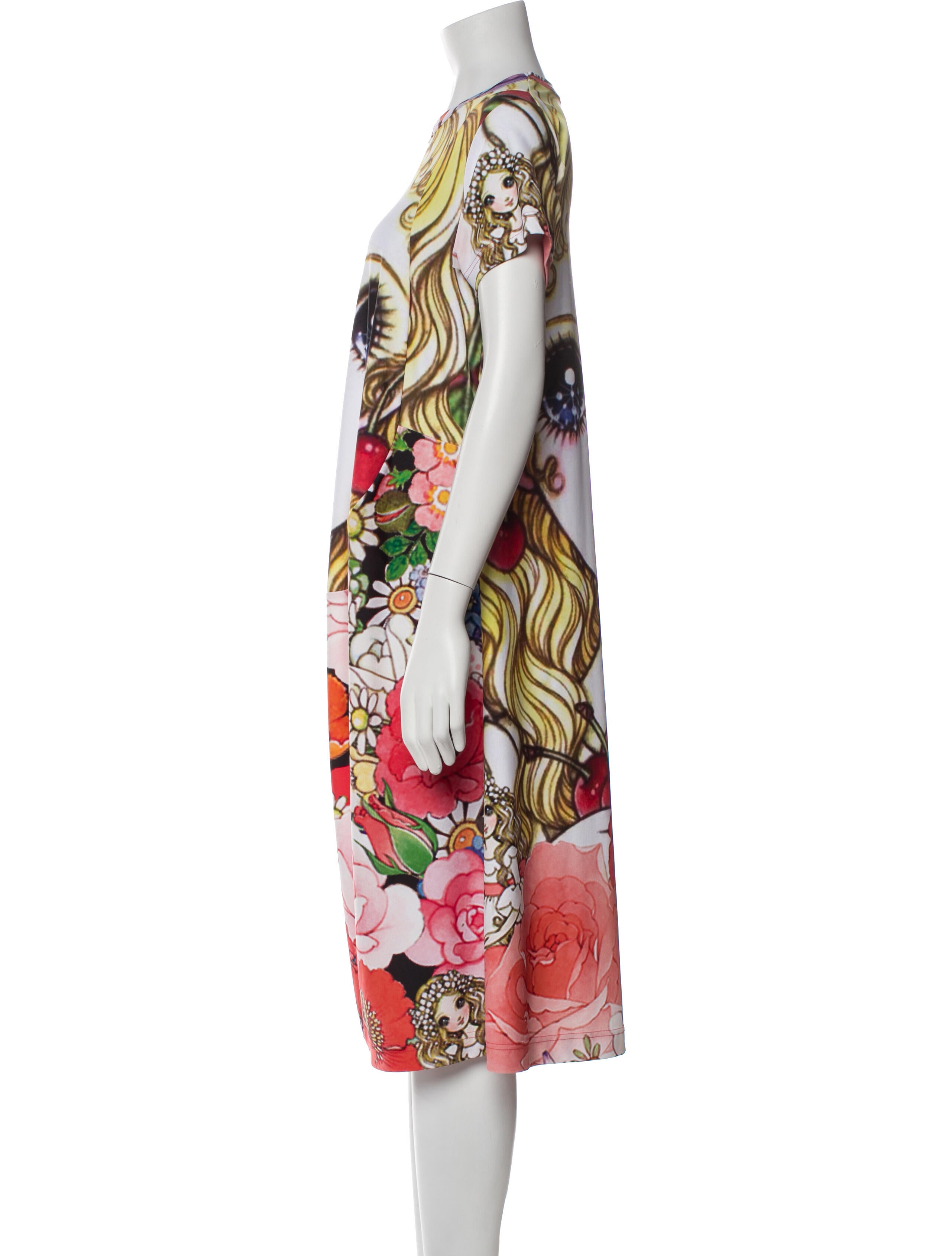 Comme des Garçons Floral Print Midi Length Dress