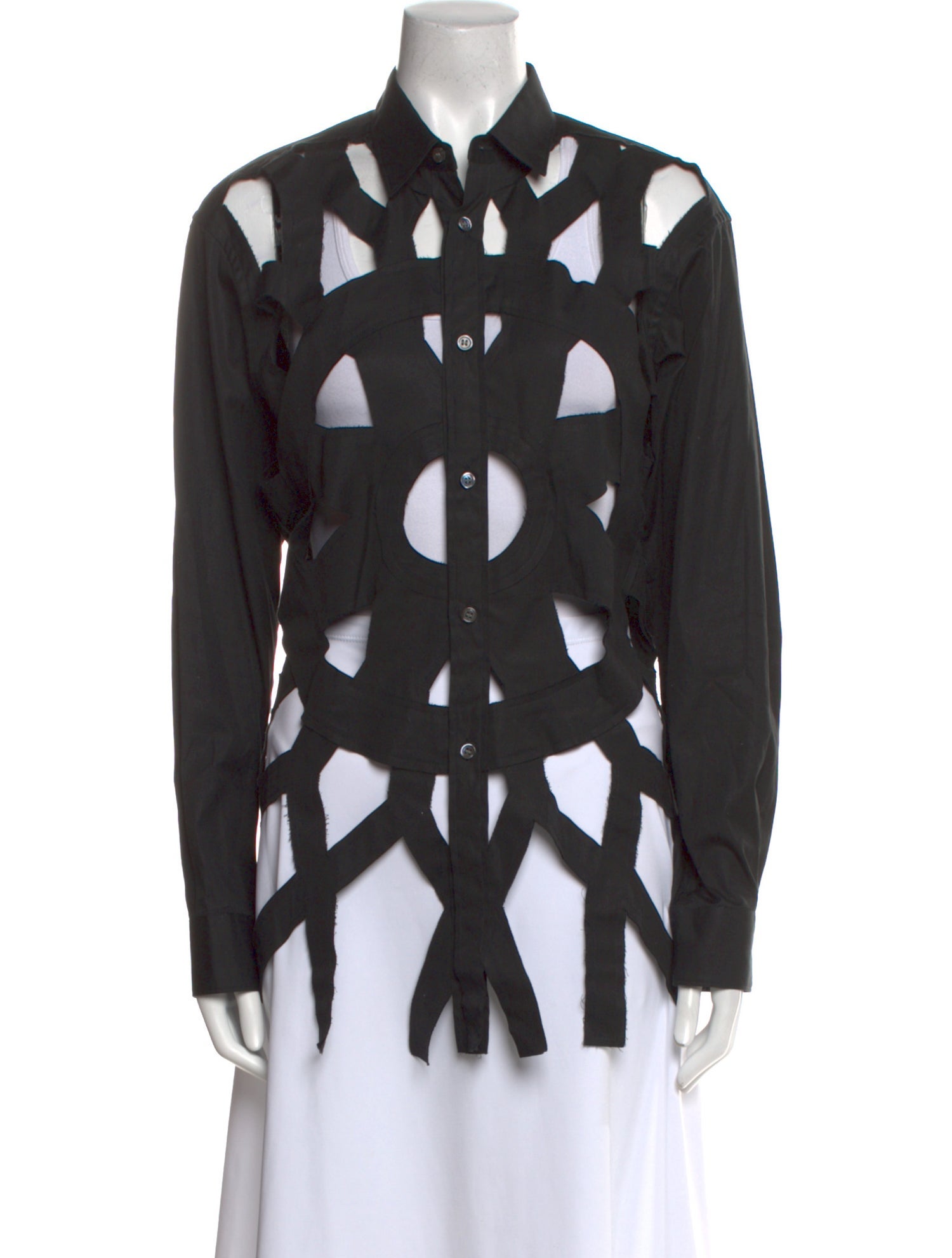 Comme des Garçons SHIRT Printed Long Sleeve Button-Up Top